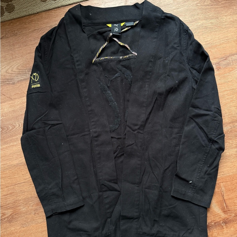 Puma XO The Weeknd - Black kimono Jacket with Yellow Logo Detail